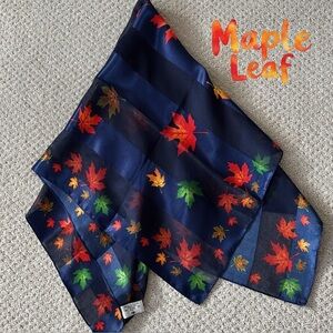 👛 (ANY 2/$20) 30” Square 100 percent polyester Maple Leaf motif scarf